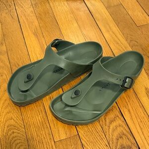 Birkenstock Olive Slide Sandals with Strap